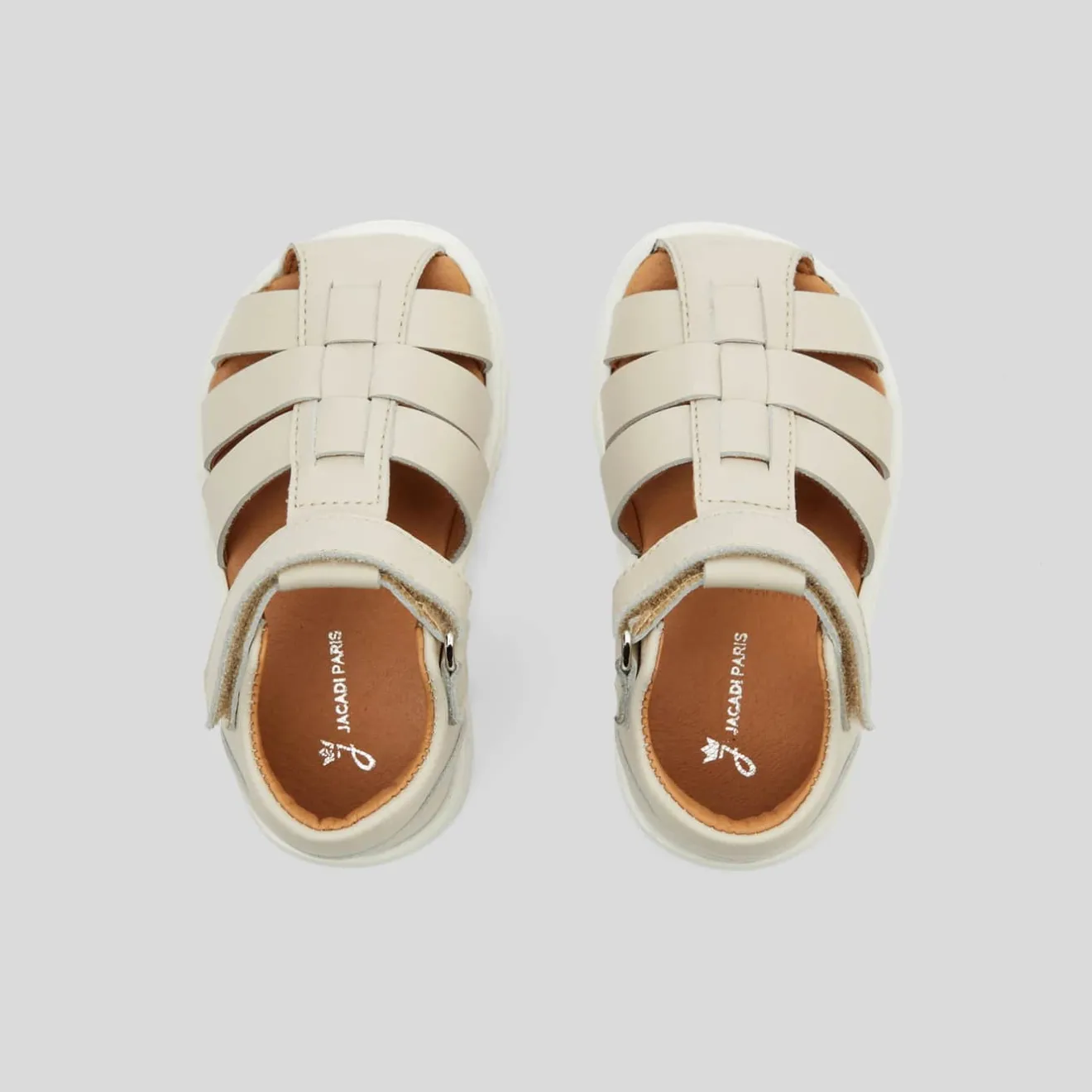 Nu-Pieds-Jacadi Sandales bébé garçon en cuir - blanc doux BLANC DOUX JACADI