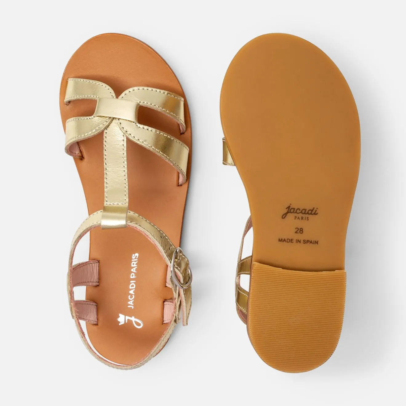 Sandales Et Nu-Pieds|Chaussures-Jacadi Sandales enfant fille en cuir - OR