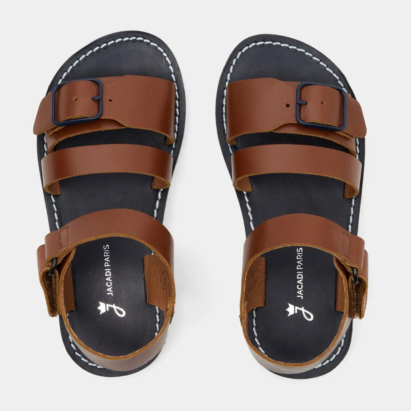 Nu-Pieds|Chaussures-Jacadi Sandales enfant garçon en cuir lisse - NATUREL
