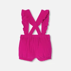 Pantalon Et Short-Jacadi Short bébé fille à bretelles - FRAMBOISE