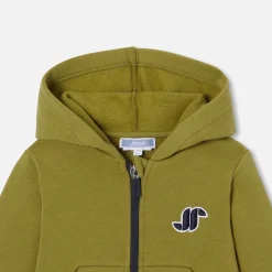 Pull, Sweat Et Cardigan-Jacadi Sweat zippé bébé garçon - VERT LICHEN