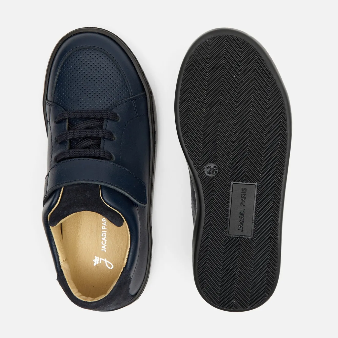 Chaussures Basses|Chaussures-Jacadi Tennis enfant garçon en cuir - marine MARINE JACADI