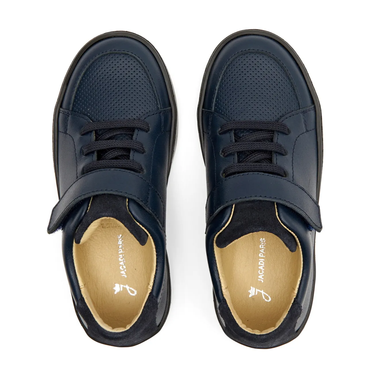Chaussures Basses|Chaussures-Jacadi Tennis enfant garçon en cuir - marine MARINE JACADI